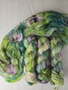 Totally Not Poisonous Flowers - Hand dyed variegated speckled yarn - Merino Fingering dk sport worsted bulky dyed to order- green forest teal purple speckled