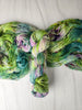 Totally Not Poisonous Flowers - Hand dyed variegated speckled yarn - Merino Fingering dk sport worsted bulky dyed to order- green forest teal purple speckled
