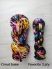 City Rain- Hand dyed yarn black rainbow speckled