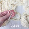Undyed Yarn - Cuddle - Aran 4-ply 100g skein, white extra soft superwash merino wool cashmere Nylon