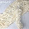 Undyed Yarn - Basic Aran - 3-ply 100g skein, white extra soft superwash merino wool