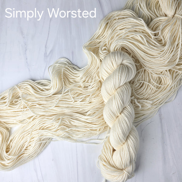 Undyed Yarn - Simply Worsted - 4-ply 100g skein, white extra soft superwash merino wool