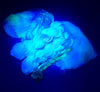 Opalite - Hand dyed, neon pastel green blue yellow with hints of peach  -  Taylor Swift inspired yarn glows under blacklight
