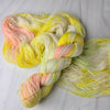 My Little Sunshine - Hand dyed yarn, white peach light yellow with green