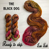 Ready to ship - The Black Dog - Priced per skein - SW Merino Yak Silk ultra lux yarn - Taylor Swift inspired colorway Brown red green orange