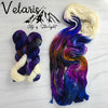 Velaris City of Starlight - Hand dyed yarn, Fingering Weight, assigned pooling inspired by ACOTAR by Sarah J Maas - blue rainbow white