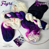 Rhysand - Hand dyed Assigned Pooling yarn, Fingering Weight, speckled inspired by ACOTAR by Sarah J Maas - dark midnight blue purple violet berry with a white speckled color pop