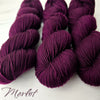 Merlot - True SOLID - Hand dyed yarn Fingering - burgundy Cabernet dark wine red