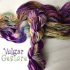 Vulgar Geature - Hand dyed yarn, Fingering Weight, inspired by ACOTAR by Sarah J Maas - Sage Green brown and boysenberry purple eggplant