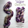 Vulgar Geature - Hand dyed yarn, Fingering Weight, inspired by ACOTAR by Sarah J Maas - Sage Green brown and boysenberry purple eggplant