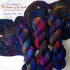 The Shadows of Your Heart - Hand dyed yarn, black sapphire blue midnight magenta caramel purple - Andrea Gibson Poetry inspired