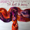 It Hurts to Become - Hand dyed yarn, orange fuchsia magenta purple white speckled - Andrea Gibson Poetry inspired