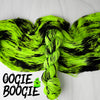 Oogie Boogie - Hand dyed yarn - Nightmare Before Christmas inspired collection - neon glows under blacklight lime green and black