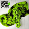 Oogie Boogie - Hand dyed yarn - Nightmare Before Christmas inspired collection - neon glows under blacklight lime green and black