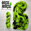 Oogie Boogie - Hand dyed yarn - Nightmare Before Christmas inspired collection - neon glows under blacklight lime green and black