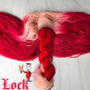 Lock - Hand dyed yarn, assigned pooling - Nightmare Before Christmas inspired collection - red with peach pop of color devil