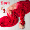 Lock - Hand dyed yarn, assigned pooling - Nightmare Before Christmas inspired collection - red with peach pop of color devil