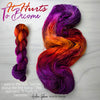 It Hurts to Become - Hand dyed yarn, orange fuchsia magenta purple white speckled - Andrea Gibson Poetry inspired