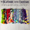Nightmare Before Christmas mini yarn set of 15 variegated 20g skeins - Hand dyed  fingering sock weight 87 yards each Halloween Christmas colors ready to ship