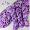 Salvia - Hand dyed deconstructed variegated yarn - Merino Fingering to worsted pastel purple lilac violet lavender speckles