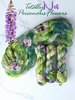 Totally Not Poisonous Flowers - Hand dyed variegated speckled yarn - Merino Fingering dk sport worsted bulky dyed to order- green forest teal purple speckled