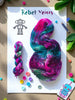 Robot Voices - Hand dyed yarn,  teal green blue berry magenta pink purple speckles inspired by twenty one pilots 21 lyrics