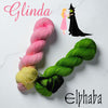 Glinda - Hand dyed Color Pooling yarn -  assigned pooling yarn - light pink and yellow - wizard of oz wicked inspired