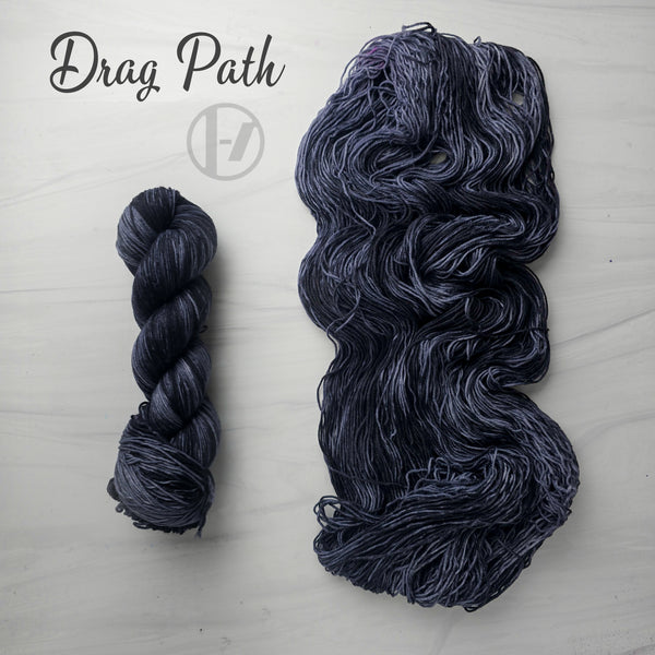Drag Path - Hand dyed Variegated yarn - twenty one pilots inspired - Fingering to bulky - dark grey and black - 21 pilots
