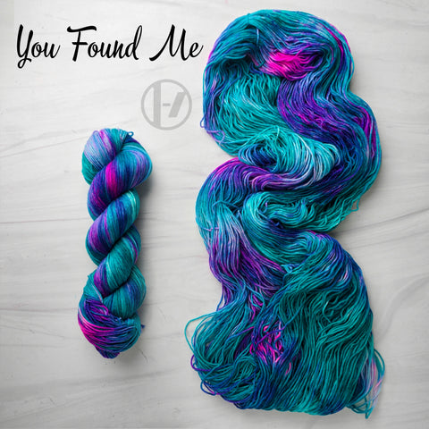 You Found Me - Hand dyed Variegated yarn - twenty one pilots inspired - Fingering to bulky - aqua teal turquoise purple blue pink - 21 pilots