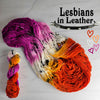 Lesbians in Leather - lesbian flag - Hand dyed variegated yarn - magenta white orange gay pride LGBTQ