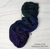 Raven - Hand dyed yarn - SW Merino Fingering Weight black Purple Blue Green