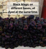 Black Magic- Hand dyed variegated yarn -black rainbow