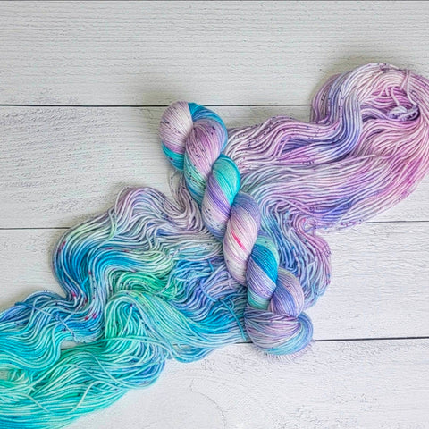 Fairywinkle - Hand dyed yarn - SW Merino Fingering Weight 438 yards