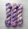 Stay Soft Anyway - Hand dyed speckled variegated yarn - SW Merino dyed to order yarn fingering sock DK sport worsted Aran bulky - light lilac purple periwinkle blue with speckles