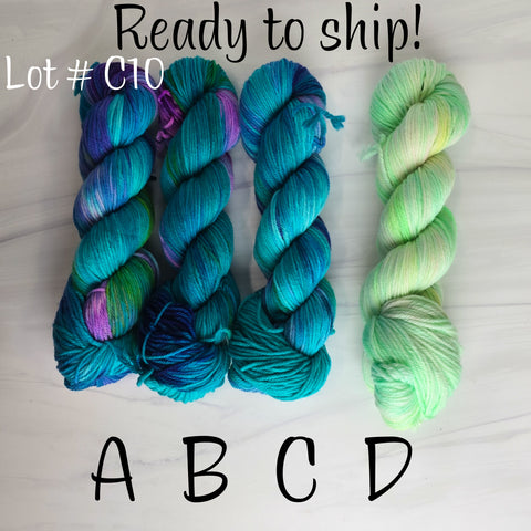 SALE lot C10 - Ready to ship yarn - SW Merino blend yarn - 100g each