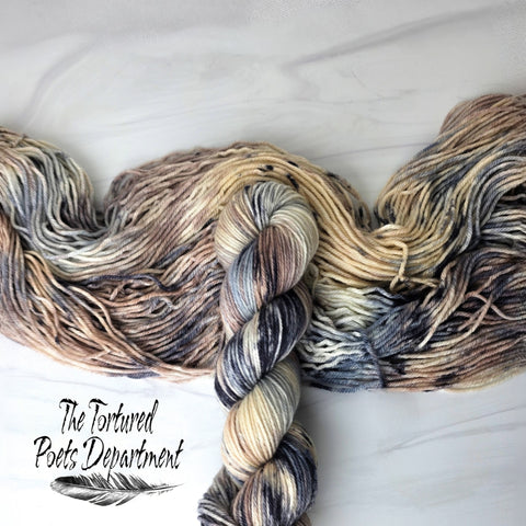 The Tortured Poets Department - Hand dyed yarn - Taylor Swift inspired - greige beige brown white grey black