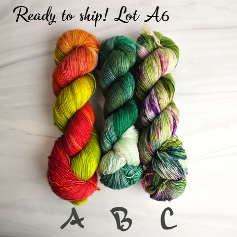 SALE lot A6 - Ready to ship yarn - SW Merino blend yarn - 100g each