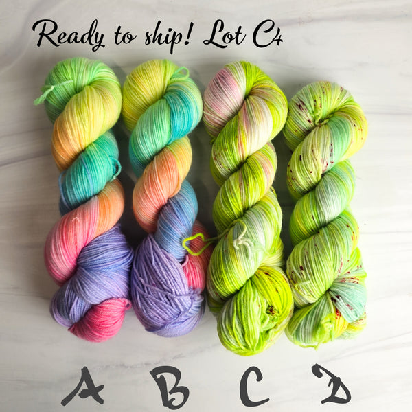 SALE lot C4 - Ready to ship yarn - SW Merino blend yarn - 100g each