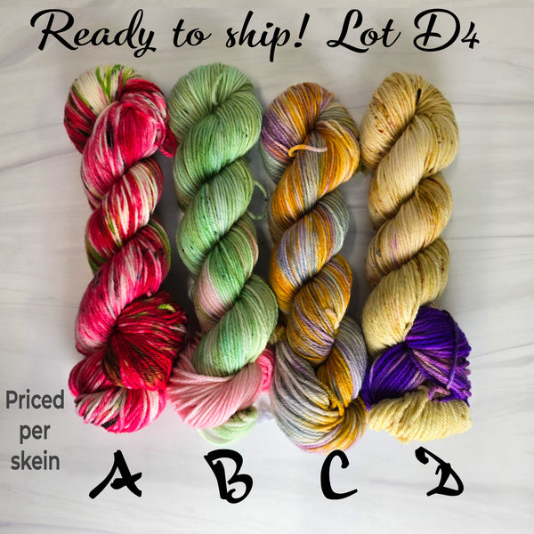 SALE lot D4 - Ready to ship yarn - SW Merino blend yarn - 100g each