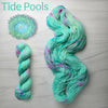 Tide Pools - Hand dyed Yarn - 100g Aqua blue rainbow spatter