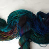 The Heartbeat of the Whole World - Hand dyed yarn, teal dark blue brown purple maroon - Andrea Gibson Poetry inspired