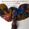 All of This Everything Inside of Us - Hand dyed yarn, black toffee caramel brown orange blue purple red- Andrea Gibson Poetry inspired