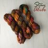 Stay Alive - Hand dyed Variegated yarn -  transformation series - twenty one pilots inspired - Fingering to bulky-  brown caramel rust rainbow with pink blue yellow pops