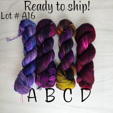 SALE lot A16 - Ready to ship yarn - SW Merino blend yarn - 100g each