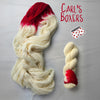 Carl's Boxers - Hand dyed Assigned Pooling yarn, Fingering Weight, inspired by Dungeon Crawler Carl book series - white with a pop of red