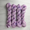 Cupro Cotton - Ready to ship yarn - wool free yarn made from recycled rayon cotton - viscose cellulose silky yarn - 100g each 437 yards each pastel purple lilac violet grape