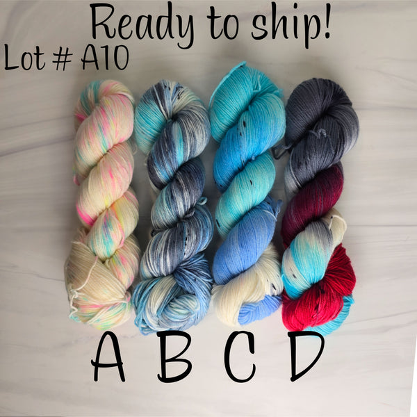 SALE lot A10 - Ready to ship yarn - SW Merino blend yarn - 100g each