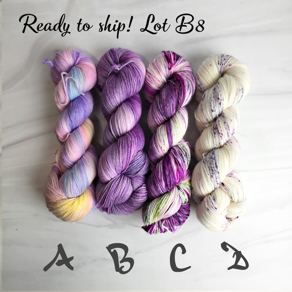 SALE lot B8 - Ready to ship yarn - SW Merino blend yarn - 100g each