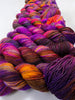 Goddamnit Donut! - Hand dyed variegated  yarn, Fingering Weight, inspired by Dungeon Crawler Carl book series - tortoiseshell Brown orange and purple violet pink