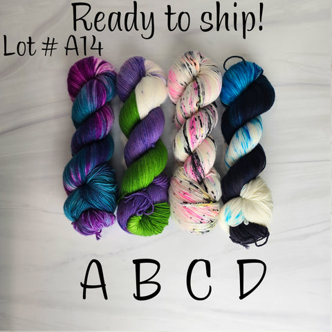 SALE lot A14 - Ready to ship yarn - SW Merino blend yarn - 100g each